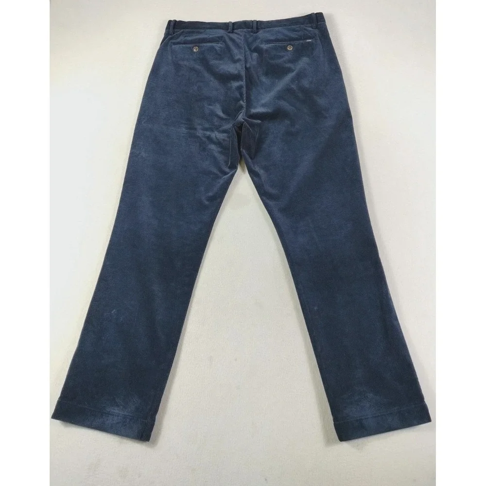 Polo Ralph Lauren Corduroy Pants Mens 36x32 Blue Stretch‎ Classic Fit Old Money